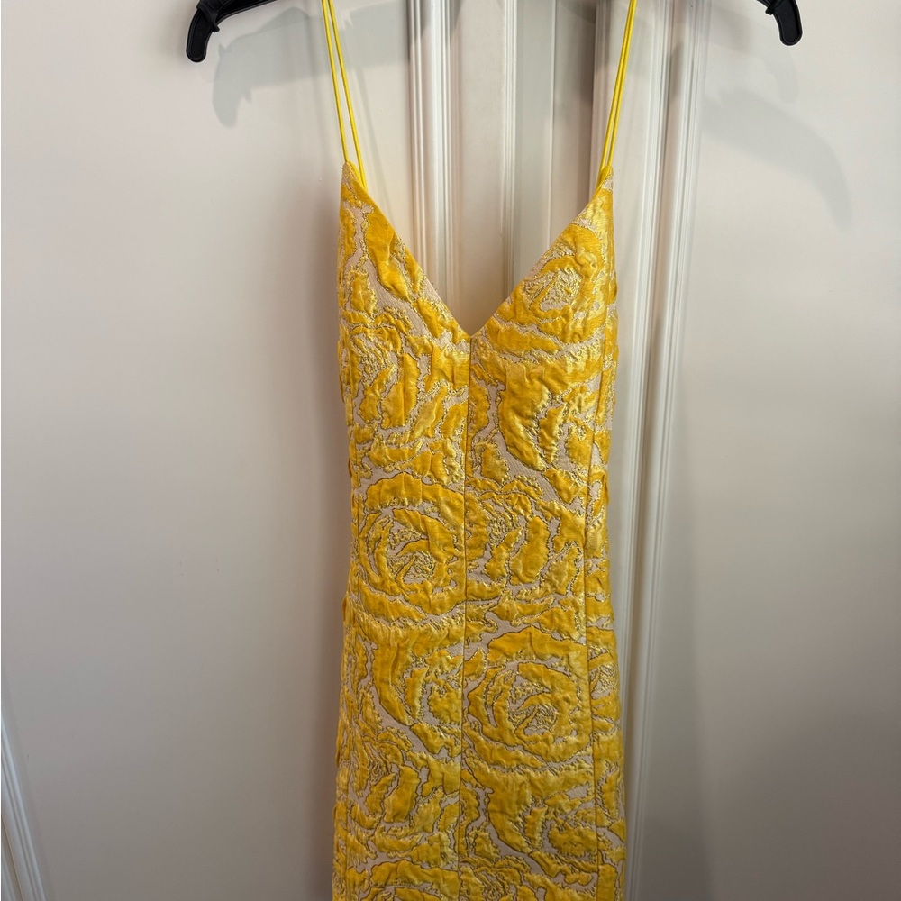 Alice + Olivia Strapless Yellow Dress